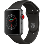 Apple Watch Series 3 - 42MM Alu Case Space Grey -  Black Sport Band - 4G
