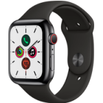 Apple Watch Series 5 - 44MM Stainless Steel case Black - Sport Band - 4G