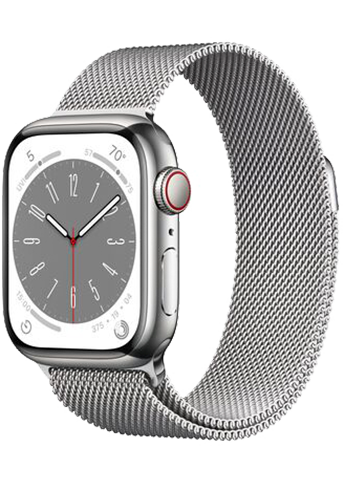 Apple Watch Series 8 - 41mm - Silver Stainless Steel Case  - Silver Milanese Loop - 4G