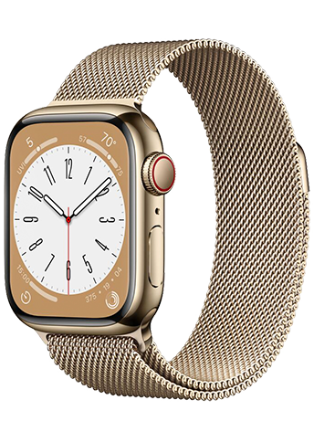 Apple Watch Series 8 - 41mm - Gold Stainless Steel Case - Gold Milanese Loop - 4G