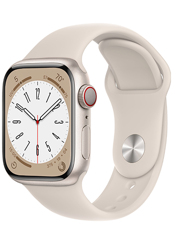 Apple Watch Series 8 - 41mm - Starlight Aluminium Case - Starlight Sport Band - 4G