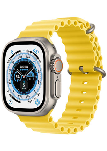 Apple Watch Ultra - 49mm - Titanium Case - Yellow Ocean Band - 4G