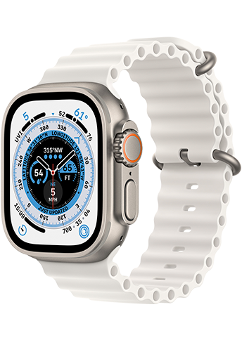 Apple Watch Ultra - 49mm - Titanium Case - White Ocean Band - 4G