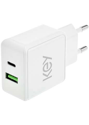 KEY Power Wall Adapter USB-A & C 20W