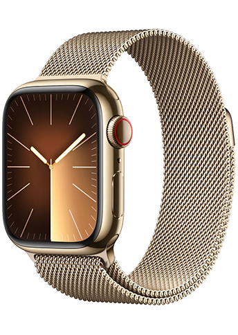 Apple Watch Series 9 GPS + Cellular 41mm Gold Stainless Steel Case - Gold Milanese Loop