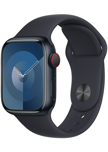 Apple Watch Series 9 GPS + Cellular 41mm Midnight Aluminium Case - Midnight Sport Band - S/M