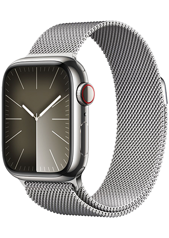 Apple Watch Series 9 GPS + Cellular 41mm Silver Stainless Steel Case - Silver Milanese Loop