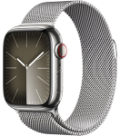Watch Series 9 GPS + Cellular 41mm Silver Stainless Steel Case - Silver Milanese Loop