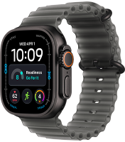 Apple Watch Ultra 4 GPS + Cellular 49mm Black Titanium Case with Translucent Black Ocean Band